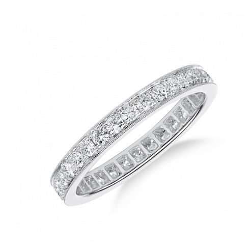 3 Ct Round Cut Diamonds Wedding Band 14K White Gold Band