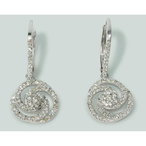 3 Ct Round Diamond Circle Drop Dangle Earring 14K White Gold Dangle Earrings