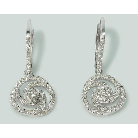 3 Ct Round Diamond Circle Drop Dangle Earring 14K White Gold Dangle Earrings
