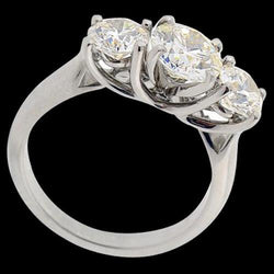 3 Ct White Gold Natural Earth Mined Diamond Engagement Ring Three Stone Jewelry New