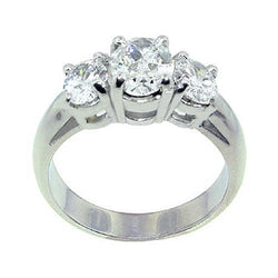 3 Cts. Natural Earth Mined Diamonds Engagement Ring 3 Stone White Gold