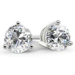 3 Prong Set Brilliant Cut 5.50 Ct Natural Earth Mined Diamonds Studs Earrings White Gold