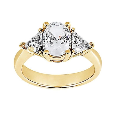 3 Stone 2.71 Ct. Ring New Big Diamonds Yellow Gold Fancy Ring Three Stone Ring