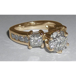 Women Diamonds Engagement Ring 4.51 Ct. White Gold Jewelry
