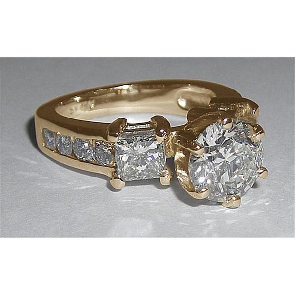 3 Stone Women Diamonds Ring Engagement 4.51 Ct. Three Stone Ring