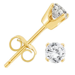 3.50 Carats Diamond Studs Earrings Yellow Gold 14K