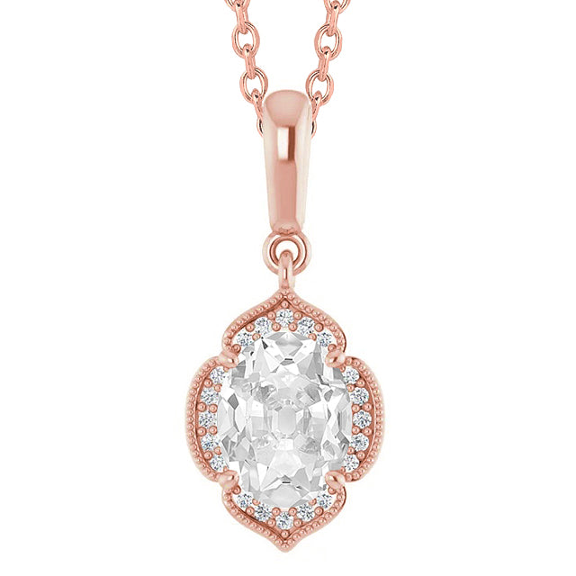 Halo Diamond Pendant Oval Old Miner