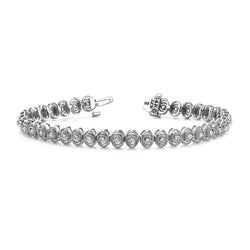 3.80 Carats Vintage Oval Style Link Natural Diamond Bracelet White Gold