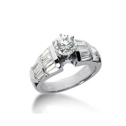 3 Carat Diamond Solitaire With Accents Ring White Gold