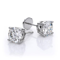 3 Carat Diamond Studs Earrings White Gold 14K