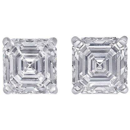  Asscher Cut Diamond Sparkling Unique Lady’s Stud Earrings