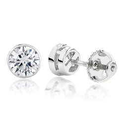 3 Carats Diamonds Studs Earrings White Gold 14K