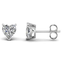 3.00 Carats Diamonds Studs Heart Cut Earrings