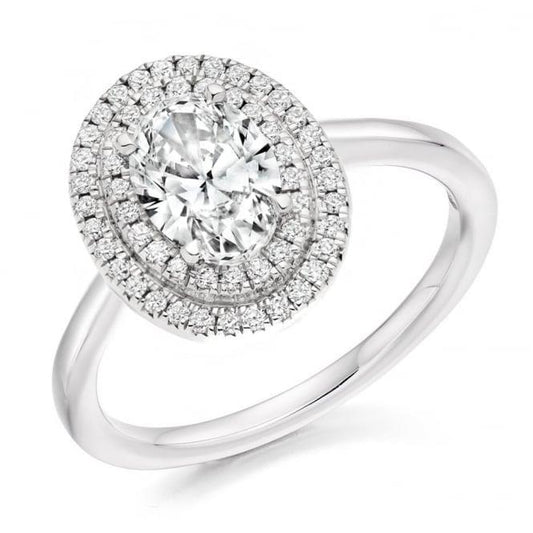 3.00 Carats Solitaire  Accent Diamonds Engagement Ring Halo White Gold Halo Ring