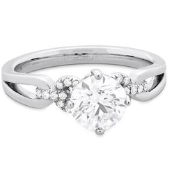 Real  3 Ct Round Brilliant Cut Diamonds Engagement Ring 14K White Gold