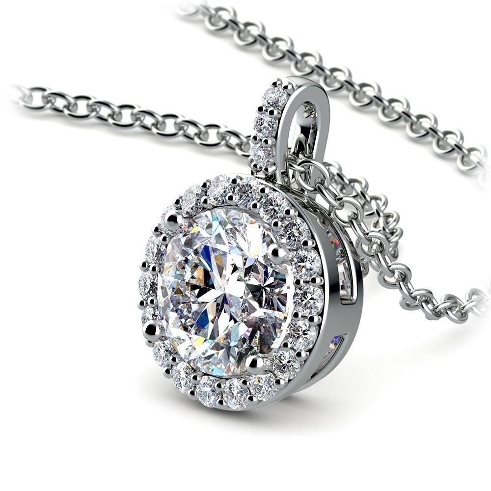 3.00 Ct. Round Cut Sparkling Diamonds Pendant Necklace Gold White Pendant