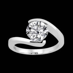 3 Carat Diamond Solitaire Engagement Ring Gold White