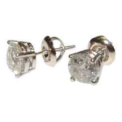 3.01 Carat Round Brilliant Diamond Women Stud Earrings