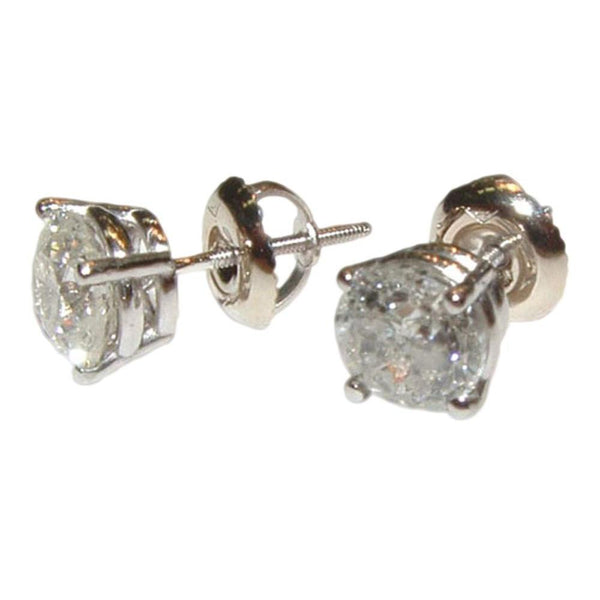 Princess Cut High Quality Unique Stud Earrings White Gold Diamond