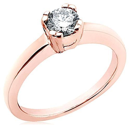 Rosey Color Fancy Wedding Engagement White Gold Diamond Solitaire Ring 