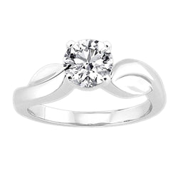 3 Ct. Round Diamond Solitaire Fancy Ring White Gold 14K New