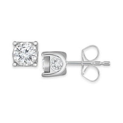 3.10 Carats Gorgeous Round Cut Diamonds Studs Earring White Gold 14K