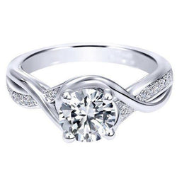 3.10 Carats Round Cut Diamonds Wedding Ring White Gold 14K