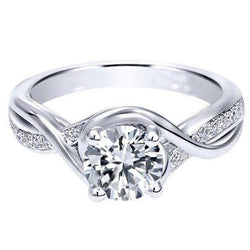 3.10 Carats Round Cut Genuine Natural Earth Mined Diamonds Wedding Ring White Gold 14K