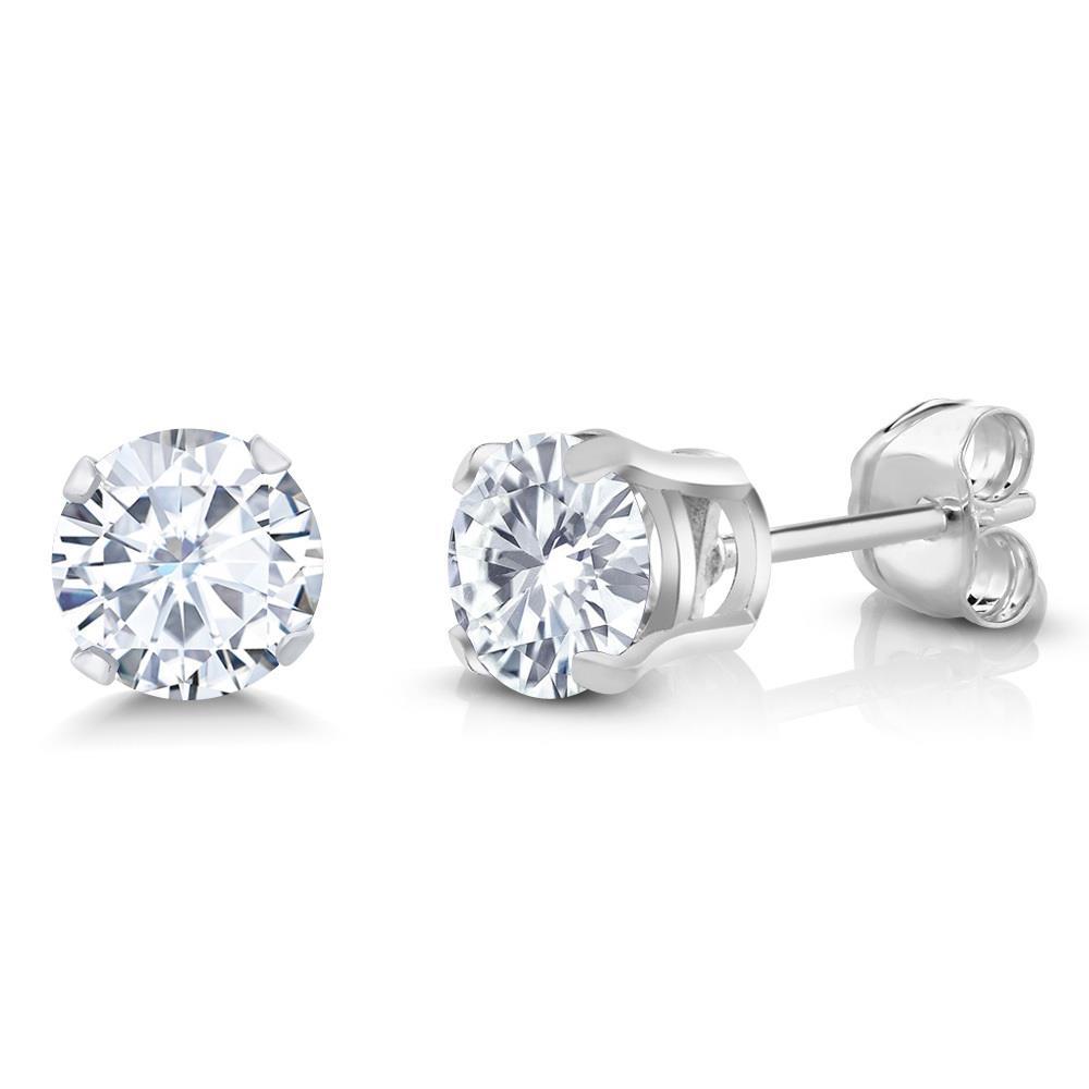 3.10 Carats Round Diamonds Women Studs Earrings White Gold 14K Stud Earrings