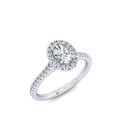 2.01 Ct Oval And Round Cut Natural Earth Mined Diamond Ring