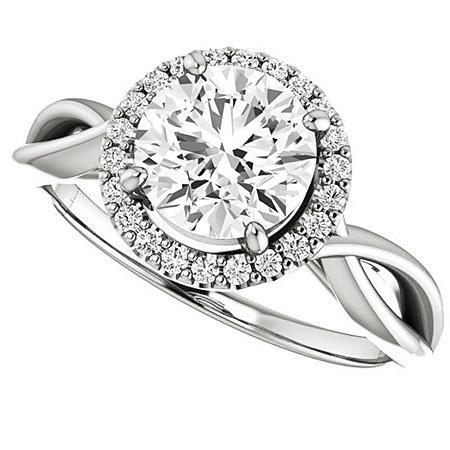 3.10 Ct Sparkling Round Cut Diamonds Halo Ring Halo Ring