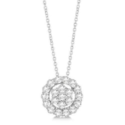 3.15 Ct Round Brilliant Cut Natural Earth Mined Diamonds Necklace Pendant White Gold 14K