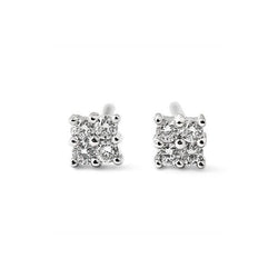 3.20 Carats Prong Set Round Cut Natural Earth Mined Diamond Stud Earrings White Gold 14K