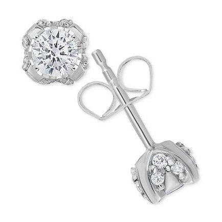 3.20 Ct Gorgeous Round Cut Diamonds Lady Studs Earring White Gold Stud Earrings