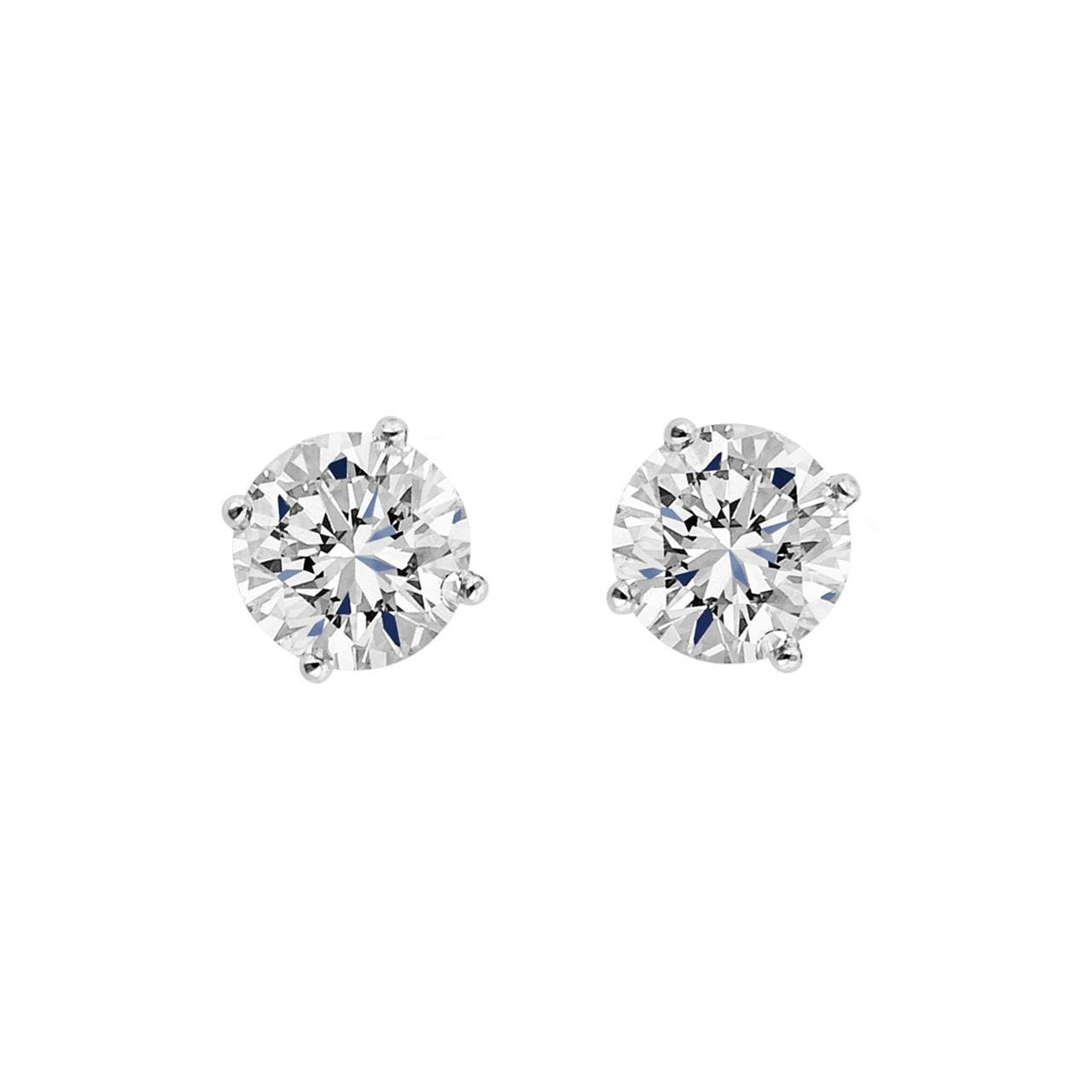New Round Cut Diamonds Studs Earring White Gold  Stud Earrings