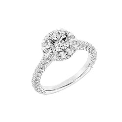 3.20 Carats Sparkling Natural Earth Mined Diamond Wedding Ring Gold White 14K Halo