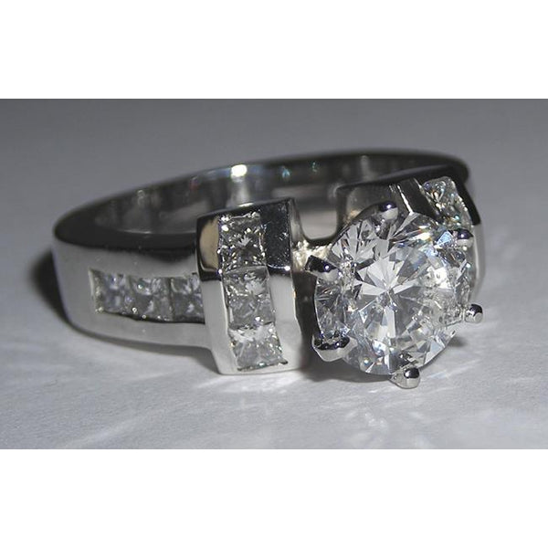 2.71 Carats Platinum Diamond Ring Real Genuine Diamonds Engagement Ring