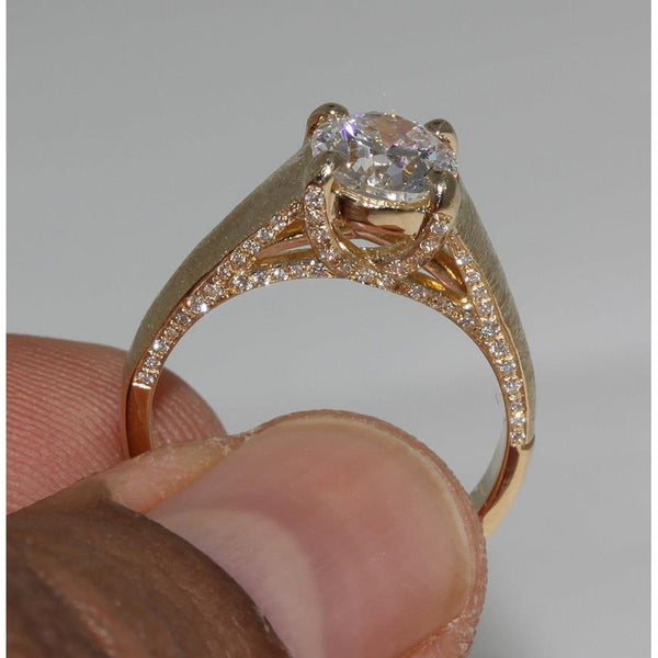 Princess Cut Sparkling Unique Solitaire White Gold Diamond Anniversary Ring 