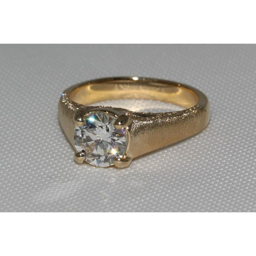 Yellow Gold New Princess Cut Sparkling Unique Solitaire  Diamond