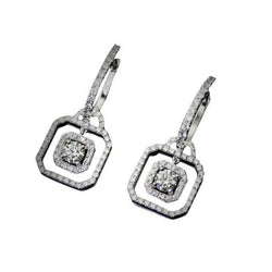 3.25 Carat Diamonds Earring Dangle Style White Gold Earrings Pair