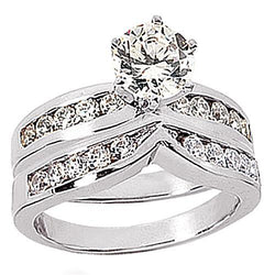 3.25 Carat Diamond Engagement Ring Set White Gold 14K