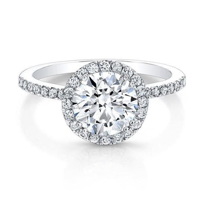 natural round diamond 2.50ct ring front view