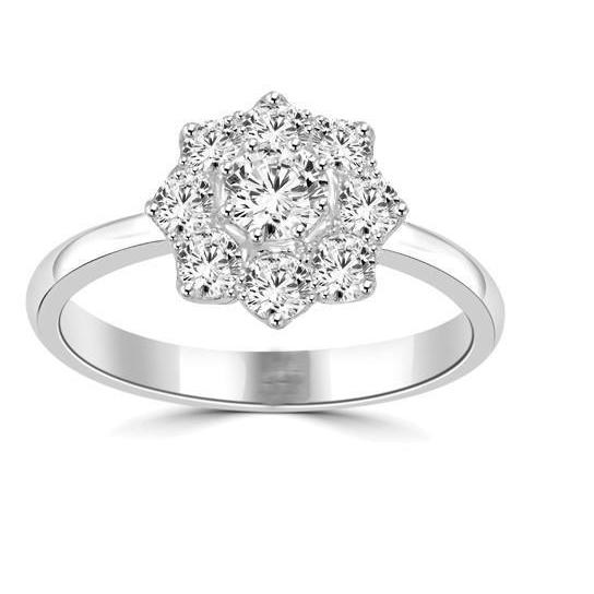 3.25 Ct Round Cut Diamonds Engagement Ring Halo New 14K White Gold Gorgeous Halo Ring