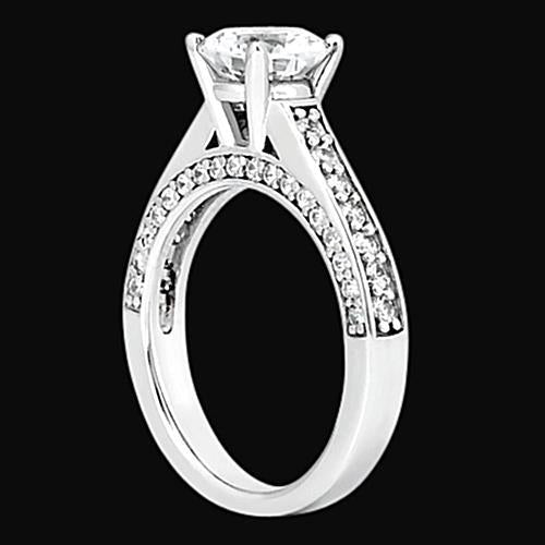 Fancy  Diamonds Solitaire With Accents Jewelry Ring Solitaire