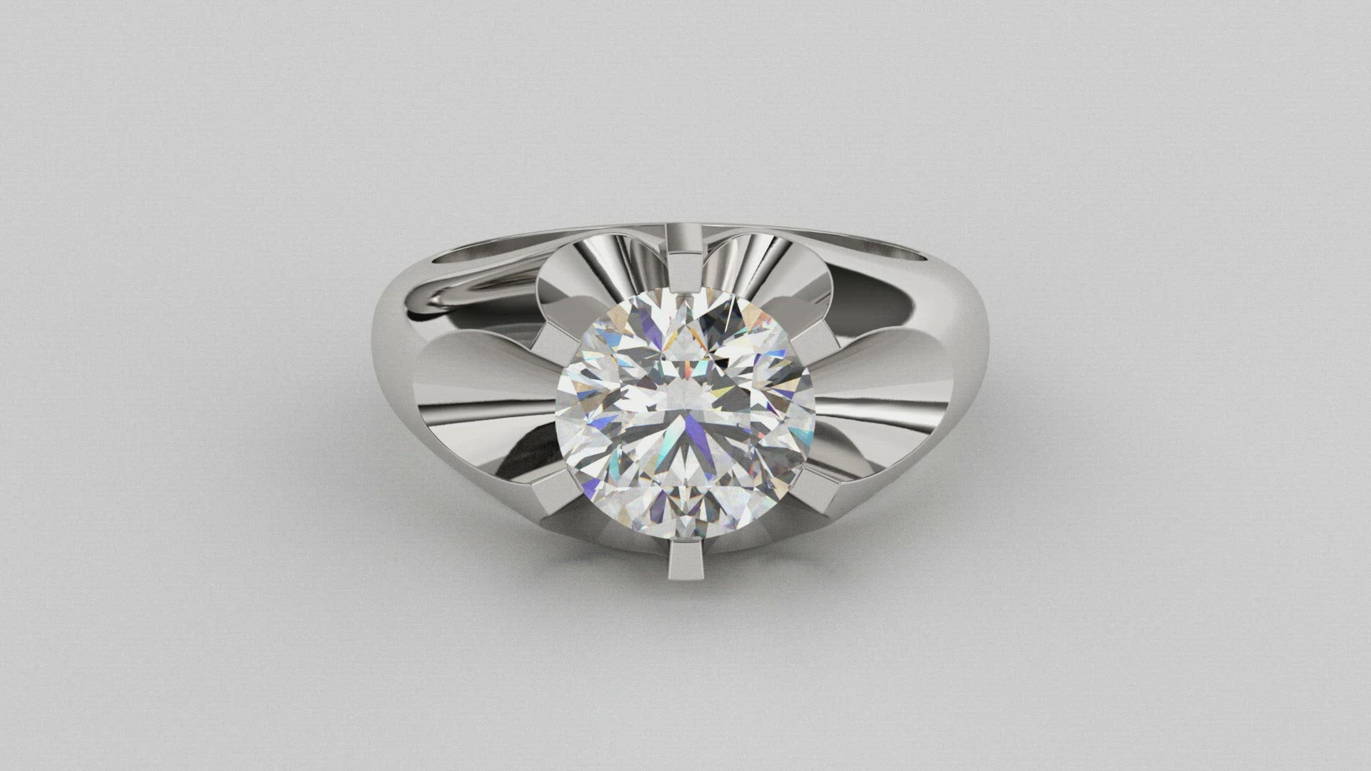 Products 3 Carat Big  Men Ring White Gold Success