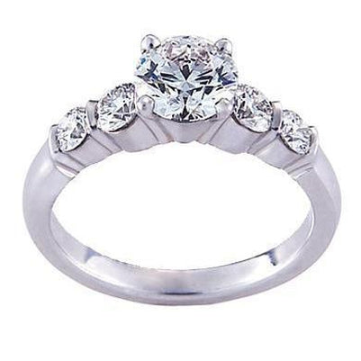    Fancy Princess Cut Vintage Style White Gold Diamond Solitaire Ring with Accents 
