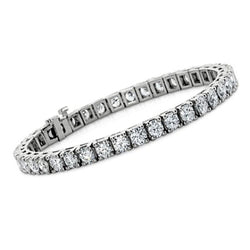 8 Carats Round Lab Grown Diamond Ladies Bracelet White Gold