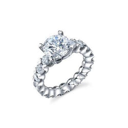 3.30 Carats Sparkling Round Cut Diamonds Wedding Ring