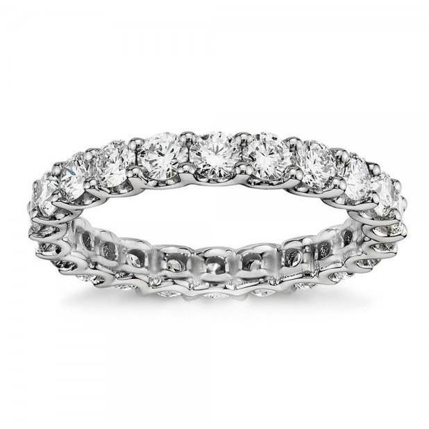 3.30 Ct Brilliant Cut Diamonds Eternity Wedding Band White Gold 14K Eternity Band