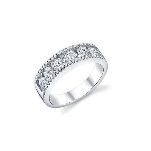 3.30 Ct Sparkling Round Cut Diamonds Women Wedding Band White Gold Half Eternity Band